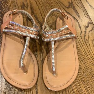 Brown sparkly sandals